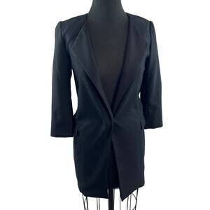 By Malene Birger Lanoa Woven Blazer Gathered Shoulder Single Breasted Size 32